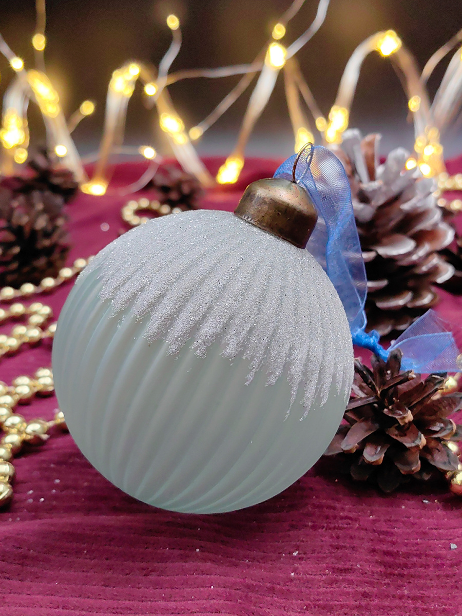 Шар васильковый 8 см, стекло Merry Green MG24220 фото 2 Шар васильковый 8 см, стекло Merry Green MG24220 фото 2