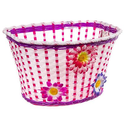 Велокорзина передняя STG HL-BS03-5 детская белый/фиолетовый X95757