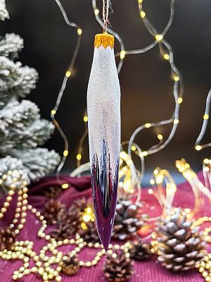 Елочная игрушка Сосулька голубой 15 см, стекло  // сосулька L/BLUE