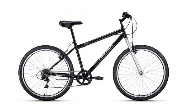 Велосипед горный ALTAIR MTB HT 26 1.0 26" 17" 7 ск. черный/серый RBKT1MN66002 2021