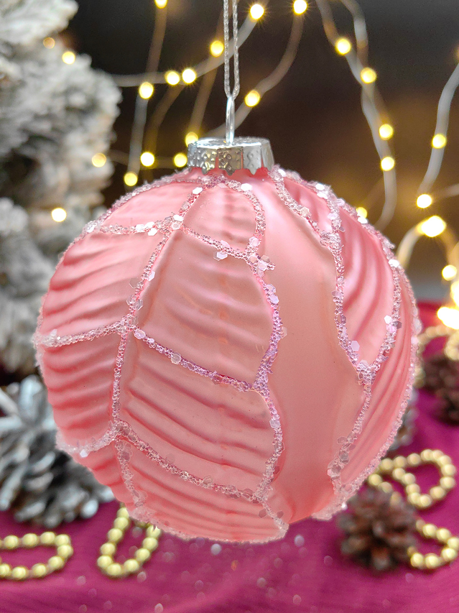 Шар розовый 10 см, стекло Merry Green MG24133 Шар розовый 10 см, стекло Merry Green MG24133