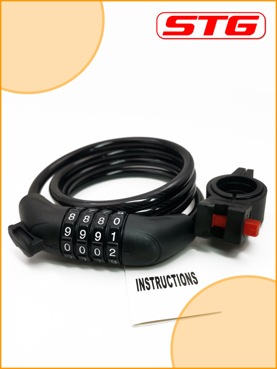 Замок STG , 8ммx1200мм, черный, Х87802 фото 3 Замок STG , 8ммx1200мм, черный, Х87802 фото 3