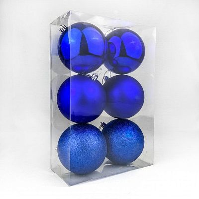 Набор шаров 10 см 6 шт синий 1006ABC/B