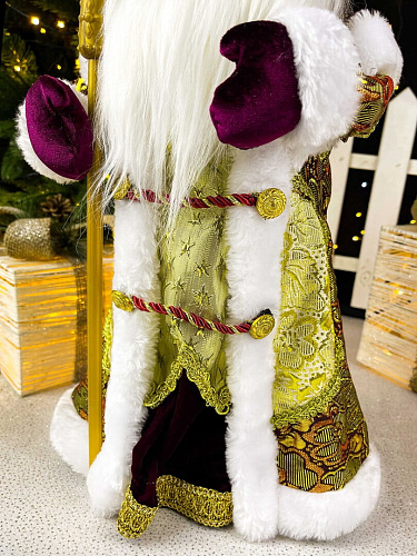 													Дед Мороз музыкальный, танцующий 45 см бордовый, золотой Р-5079-1 фото 7