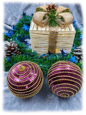 Набор шаров 10 см 2 шт темно-розовый 9920420