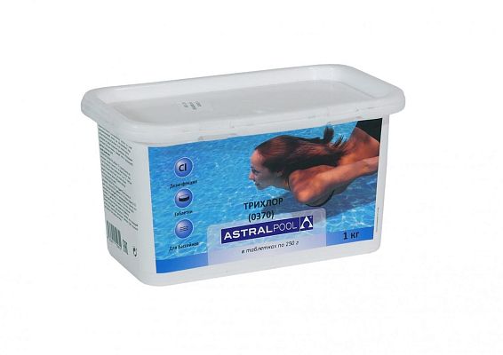 Медленный стабилизированный хлор ASTRALPOOL Трихлор 0370 1 кг. Таблетки 250 гр 34433 Медленный стабилизированный хлор ASTRALPOOL Трихлор 0370 1 кг. Таблетки 250 гр 34433