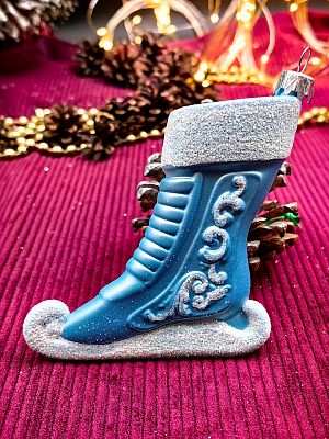 Елочная игрушка Коньки  голубой 13 см Kon/plas/BLU