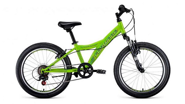 Велосипед горный хардтейл FORWARD Dakota 20 2.0 20" 10,5" зеленый RBKW1J106007 2021