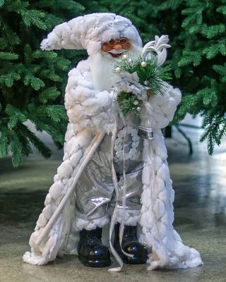 Дед Мороз  90 см белый, серебристый 98179921