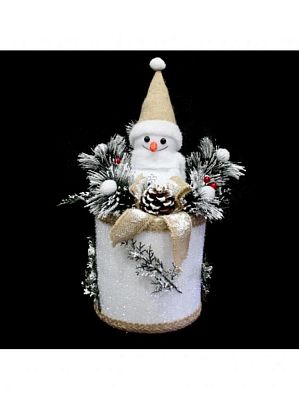 Снеговик 45 см белый К130-634