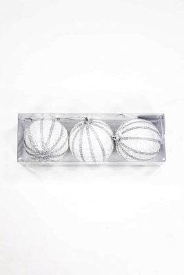 Набор шаров 8 см 3 шт белый 9920581