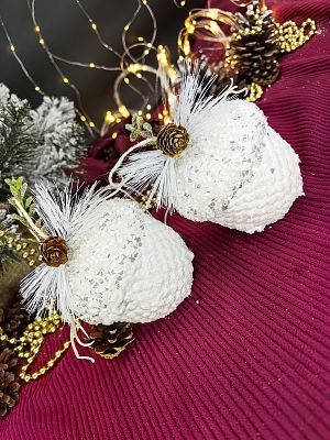 Набор шаров 10 см 2 шт белый 22-35