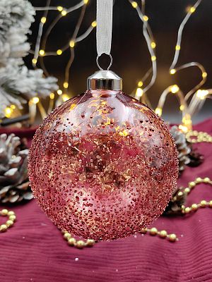 Шар прозрачно-бордовый 10 см, стекло Merry Green MG24034