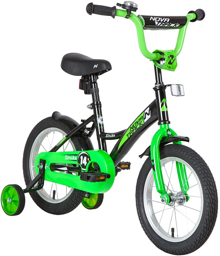 													Велосипед детский  Novatrack STRIKE 14" 9" черно-зеленый 143STRIKE.BKG20 2020 фото 2
