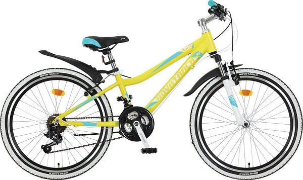 Велосипед горный Novatrack NOVARA 24" 14" 18 ск. лаймовый 24AHV.NOVARA.14YL8 