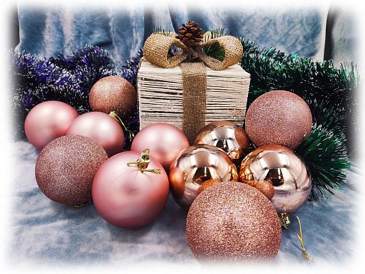 Набор шаров 8 см 12 шт розовое золото AL-13-46RGold