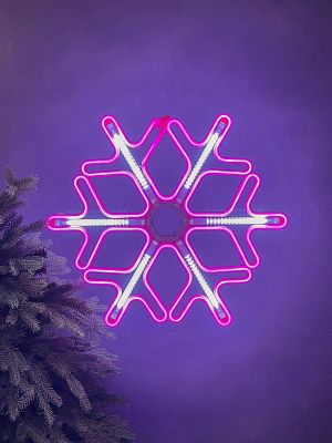 Светодиодная фигура Снежинка розовый 60 см неон ice60pink Светодиодная фигура Снежинка розовый 60 см неон ice60pink