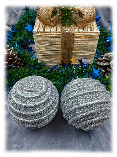 													Набор шаров 10 см 2 шт серебристый 130601S10