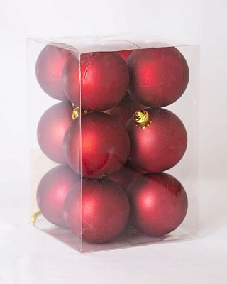 Набор шаров 6 см 12 шт красный AR3/6012B/R(005)