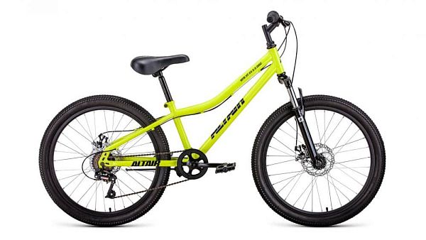 Велосипед горный ALTAIR MTB HT 24 2.0 disc 24" 12" 6 ск. ярко-зеленый/черный RBKT11N4P004 2021