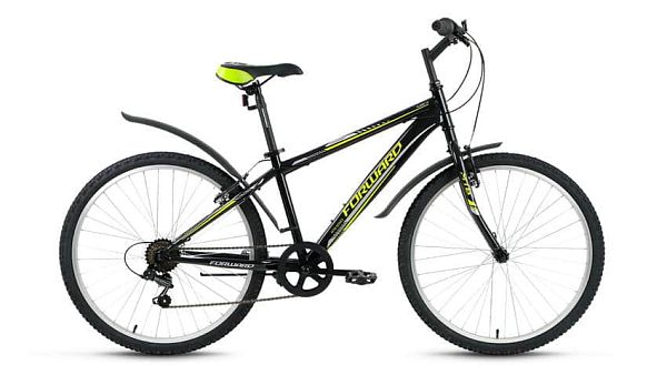 Велосипед горный FORWARD Flash 1.0 26" 15,5" 6 ск. черный глянцевый FORWARD Flash 1.0 15.5 черный гл