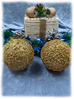 Набор шаров 10 см 2 шт золото 9-30031G10