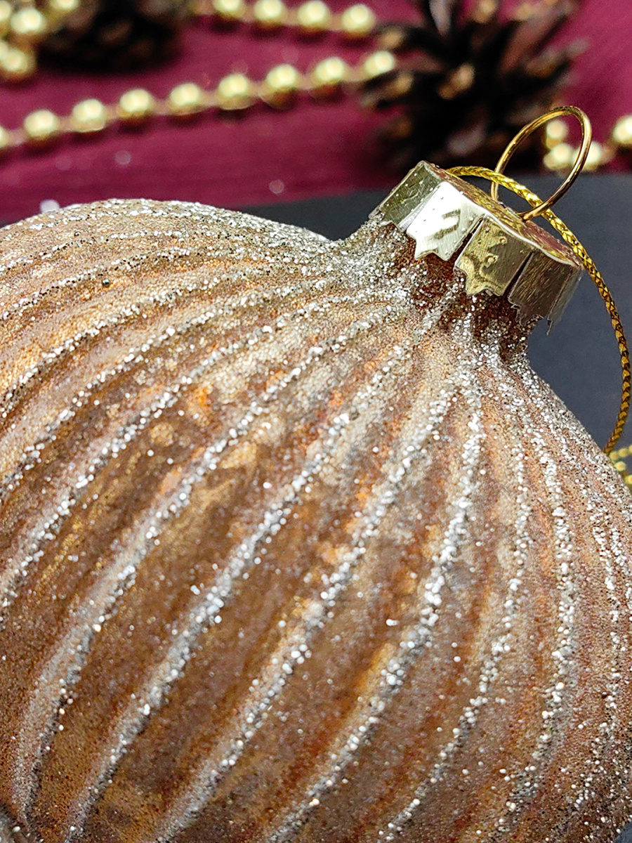 Шар золотой зефир 8 см, стекло Merry Green MG24182 фото 4 Шар золотой зефир 8 см, стекло Merry Green MG24182 фото 4