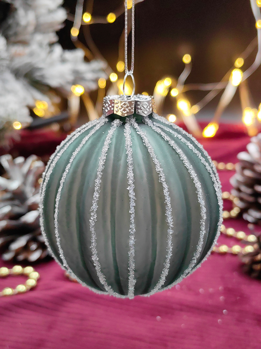 Шар хвоя 8 см, стекло Merry Green MG24127 Шар хвоя 8 см, стекло Merry Green MG24127