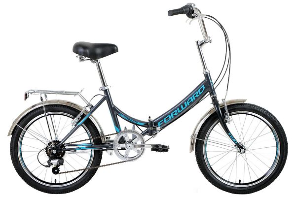 Велосипед городской складной  FORWARD ARSENAL 20 2.0 20" 14" темно-серый/бирюзовый RBKW1YF06011 2021