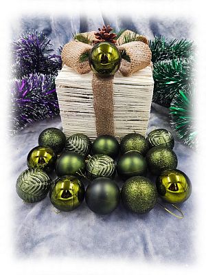 Набор шаров 5 см 16 шт зеленый PE-6green