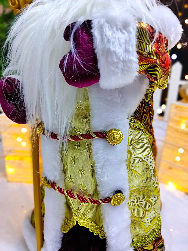 													Дед Мороз музыкальный, танцующий 45 см бордовый, золотой Р-5079-1 фото 3