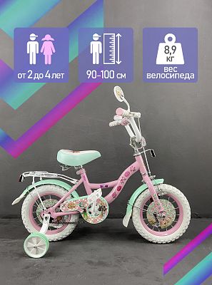 Велосипед детский  Regal Academy RA 12"  розовый, бирюзовый RA12 