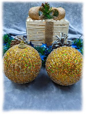 Набор шаров 10 см 2 шт золотой 301536G10