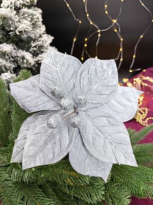 Цветок серый d 26 см MG24577