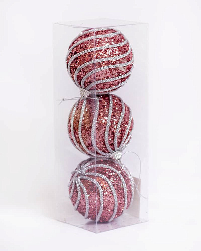 Набор шаров 8 см 3 шт розовый 9920394 Набор шаров 8 см 3 шт розовый 9920394