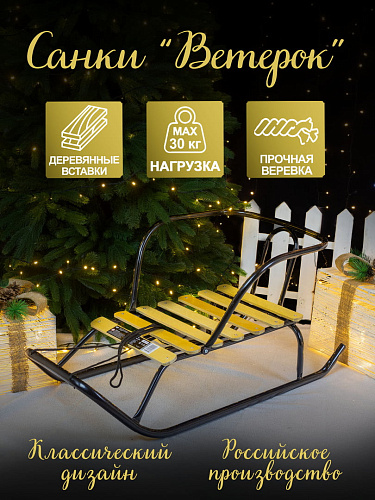Санки детские Ветерок 1 черный 9234875/В1/Ч Санки детские Ветерок 1 черный 9234875/В1/Ч