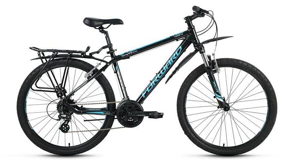 Велосипед туристический FORWARD Yukon 1.0 26" 17" 24 ск. черный глянцевый FORWARD Yukon 1.0 17" черн