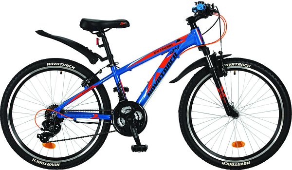 Велосипед горный Novatrack EXTREME 24" 13" 21 ск. синий 24AHV.EXTREME.13BL8 