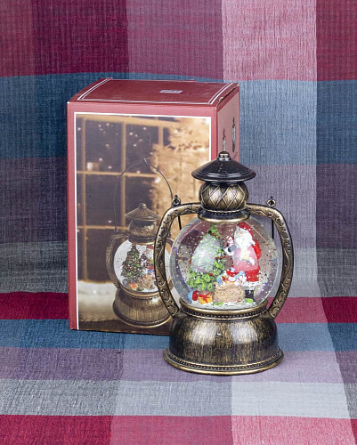 													Новогодний фонарик Винтажная лампа Дед Мороз 19 см 1144 фото 3