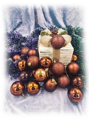 Набор шаров 5,5 см 24 шт кофе AL-13-9