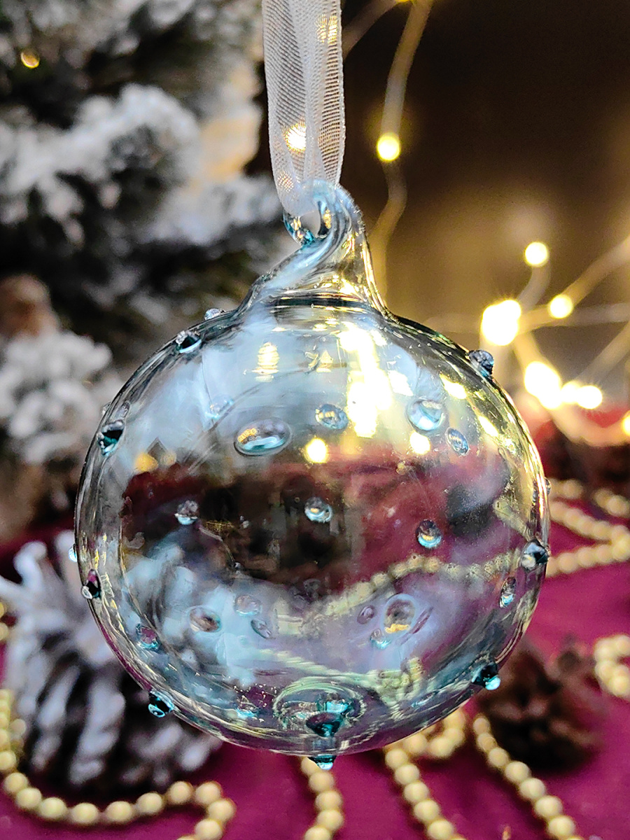 Шар васильковый 6 см, стекло Merry Green MG24175 Шар васильковый 6 см, стекло Merry Green MG24175