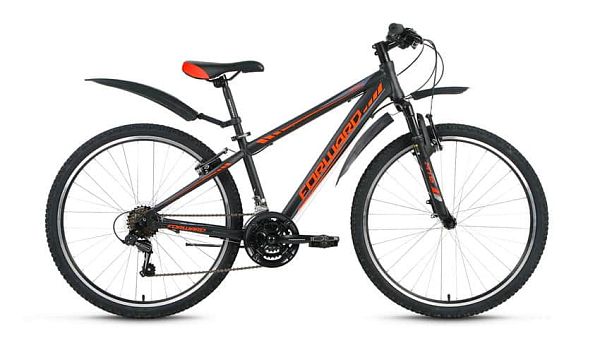 Велосипед горный FORWARD Toronto 1.0 26" 14" 18 ск. черный матовый FORWARD Toronto 1.0 14" черный ма