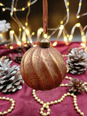 Шар бронзовая эпоха 8 см, стекло Merry Green MG24120