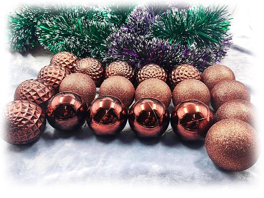 Набор шаров 6 см 20 шт шоколад 60AGV20-H09CF