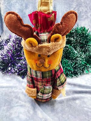 Мешок для бутылки олень  клеточка  9817211ol Мешок для бутылки олень  клеточка  9817211ol