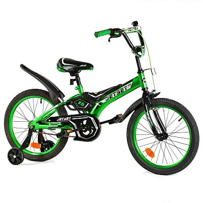 Велосипед детский JetSet JS 16"  зеленый/черный JS-N1601 