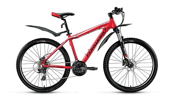 Велосипед горный FORWARD Next 3.0 disc 26" 17" 24 ск. красный матовый FORWARD Next 3.0 disc 17" крас