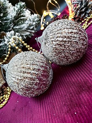 Набор шаров 10 см 2 шт шампань 301536CH10