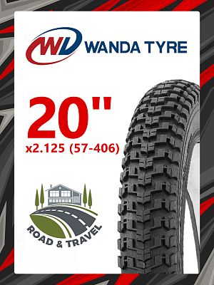 Велопокрышка Wanda 20"x2.125 (57-406) P1135  черный RTRP11350003